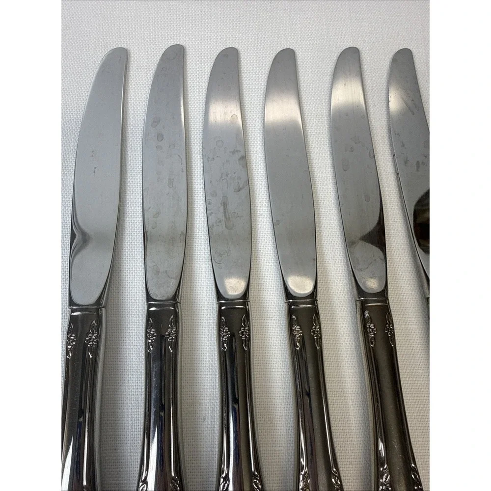 Oneida Mansfield Amadeus Dinner‎ Knives 8 Hollow Stainless Wm A Rogers Deluxe